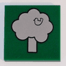 Tile 2 x 2 with White Tree with Bird Pattern