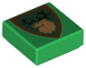 Tile 1 x 1 with Shield Triangular with Forestmen Elk / Deer Head Pattern