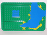 Duplo, Baseplate Raised 16 x 24 with Ramp and Waterfall and Pond Pattern
