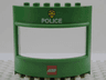 Duplo Wall with Window 3 x 8 x 6 Round with LEGO Logo, Yellow Badge and White 'POLICE' Pattern