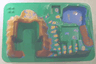 Duplo, Baseplate Raised 16 x 24 with Stairs and Mountain with Brown and Blue Pattern