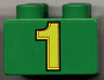 Duplo, Brick 2 x 2 with Number 1 Yellow Pattern