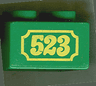 Duplo, Brick 2 x 2 with Yellow '523' Antique Style Pattern