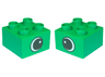 Duplo, Brick 2 x 2 with Black and White Eye with Spot Pattern on Opposite Sides