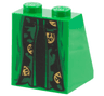 Slope 65 2 x 2 x 2 without Bottom Tube with Minifigure Dress / Skirt / Robe, HP McGonagall Pattern