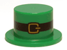 Minifigure, Headgear Hat, Top Hat with Black Belt and Gold Buckle Pattern