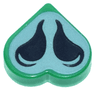 Tile, Round 1 x 1 Heart with Black Curved Nostrils on Sand Green Background Pattern (The Legend of Zelda Ganondorf Nose)