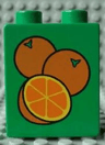 Duplo, Brick 1 x 2 x 2 with 3 Oranges Pattern