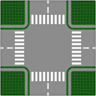 Baseplate, Road 32 x 32 8-Stud Crossroads with Road Pattern