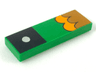Tile 1 x 3 with Medium Nougat and Dark Orange Feathers, Black Square with White Dot Pattern (Hawkodile Wing)