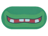 Tile, Round 2 x 4 Oval with Red Open Mouth Smile with Bright Green Lips and 4 White Teeth Pattern (Super Mario Garbage Can Ghost Lower Face)