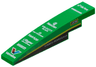 Slope, Curved 6 x 1 with White 'TikTok', 'BOMBARDIER', 'NexGen', 'VELOCITY BLACK', 'servicenow', 'NetApp', 'Regent', 'PIRELLI', 'Valvoline', 'JCB' and 'GIRARD-PERREGAUX' Logos, Black Panel and Yellow Stripe on Both Sides Pattern