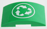 Slope, Curved 6 x 4 Double with White Recycling Arrows Pattern