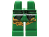 Hips and Legs with Dark Green Belt and Black Markings and Gold Dragon Tail Pattern