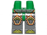 Hips and Dark Bluish Gray Legs with Lime Armor and Orange and Yellow Circuitry, Lime Hexagonal Knee Pads and Lime Boots Pattern