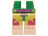 Hips and Light Nougat Legs with Purple Flowers on Lime Shorts Pattern (SpongeBob SquarePants Patrick)
