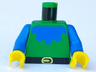 Torso Castle Forestman with Blue Collar, Black Belt, and Yellow Buckle Pattern / Blue Arms / Yellow Hands