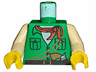 Torso Shirt with Buttons and Pockets, Black Belt with Brown Buckle, Pistol and Ropes, Red Bandana, White Undershirt Pattern / Tan Arms / Yellow Hands