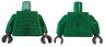 Torso Alien with Scales and Muscles Outline on Front and Back Pattern / Green Arms / Dark Bluish Gray Hands