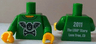 Torso Black Bat Minifigure Head with Wings and Crossbones, Yellow Neck, '2011 The LEGO Store Lone Tree, CO' on Back Pattern / Green Arms / Yellow Hands