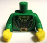 Torso Suit Jacket with Dark Green Vest, Lime Bow Tie and Gold Belt Buckle Pattern / Green Arms / Yellow Hands