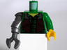 Torso Checkered Shirt and Dark Brown Vest Pattern (Jack McHammer) / Green Arm and Yellow Hand Left / Flat Silver Mech Arm and Dark Bluish Gray Claw Right