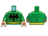 Torso Muscles Outline with Dragon Pattern (Iron Fist) / Green Arms / Light Nougat Hands