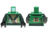Torso Ninjago Robe with Dark Green Sash and Golden Power Emblem Pattern / Dark Green Arms / Black Hands