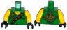 Torso Ninjago Robe with Gold Asian Characters on Black Sash and Lloyd Power Emblem Pattern / Yellow Arms / Black Hands