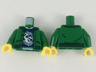 Torso Jacket over Dark Blue Shirt with White Collar and Raccoon Logo Pattern / Green Arms / Yellow Hands