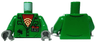 Torso Coveralls with Pockets, Red Undershirt with Circles, Silver 'DIAZ' ID Badge, Black Splotch Pattern / Green Arms / Dark Bluish Gray Hands