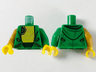 Torso Hoodie, Yellow Chest with Medium Nougat Muscle Contours and Gold Triangle Tattoos Pattern / Green Arm Left / Pearl Gold Arm Right / Yellow Hands