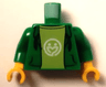 Torso Hoodie Open over Lime Shirt with White Play Day Social Logo Pattern / Green Arms / Yellow Hands