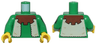 Torso Forestman Reddish Brown Collar and Tan Fur Vest Pattern / Green Arm Left with Patch Pattern / Green Arm Right / Yellow Hands