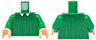 Torso Sweater over White Shirt with Collar, Dark Green Knit Pattern / Green Arms / Light Nougat Hands