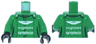 Torso Racing Suit with Black Trim and Stitches and White Aston Martin, 'cognizant' and 'aramco' Logo Pattern / Green Arms / Black Hands