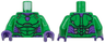 Torso Dark Purple and Silver Armor, Black Outlines and Lime Marks Pattern / Green Arms / Dark Purple Hands