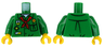 Torso Shirt with Pocket, Scout Badges and Dark Green Buttons, Bright Light Blue Undershirt, Red Neckerchief Scarf Pattern (BAM) / Green Arms / Yellow Hands