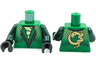 Torso Robe with Lapels, Dark Green Stripes and Gold Chevrons over Yellowish Green Shirt, Snake on Back Pattern / Dark Green Arms / Black Hands