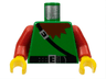 Torso Castle Dark Forestman Brown Collar, Black Belt and Crossbelt, Silver Buckles Pattern / Red Arms / Yellow Hands
