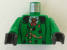 Torso Western Bandit Card Suit Vest and Gold Fob Pattern / Green Arms / Black Hands