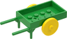 Fabuland Utensil Wheelbarrow, Rectangular with Yellow Wheel Pair Large with Center Stud with Fixed Red Axle (fabad6 / fabwheel2)