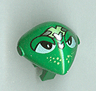 Minifigure, Head, Modified Martian with Clip with Lime and Silver Head Device and Lime Freckles Pattern