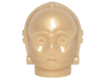 Minifigure, Head, Modified SW 3PO / TC Series Protocol Droid, Plain (C-3PO / K-3PO / R-3PO)