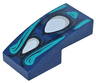 Slope, Curved 2 x 1 x 2/3 with 2 White Eyes, Dark Turquoise Highlights Pattern