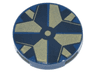 Tile, Round 2 x 2 with Bottom Stud Holder with Gold and Black Compass Center Pattern