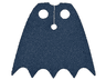 Minifigure Cape Cloth with Top Holes and Scalloped 5 Points Bottom (Batman), Long, Circle Neck Cut - Spongy Stretchable Fabric