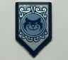 Tile, Modified 2 x 3 Pentagonal with Dark Blue Cat and White Background Pattern