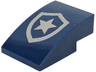 Slope, Curved 3 x 2 with Silver Police Star Badge Logo Pattern