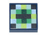 Tile 1 x 1 with Pixelated Bright Green, Dark Green, Yellow and White Square, Black Bar and Corners Pattern (Minecraft Eye of Ender)